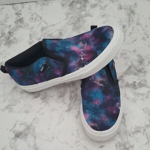 Vans Cosmic Space Print Slip-On Shoes Blue Pink